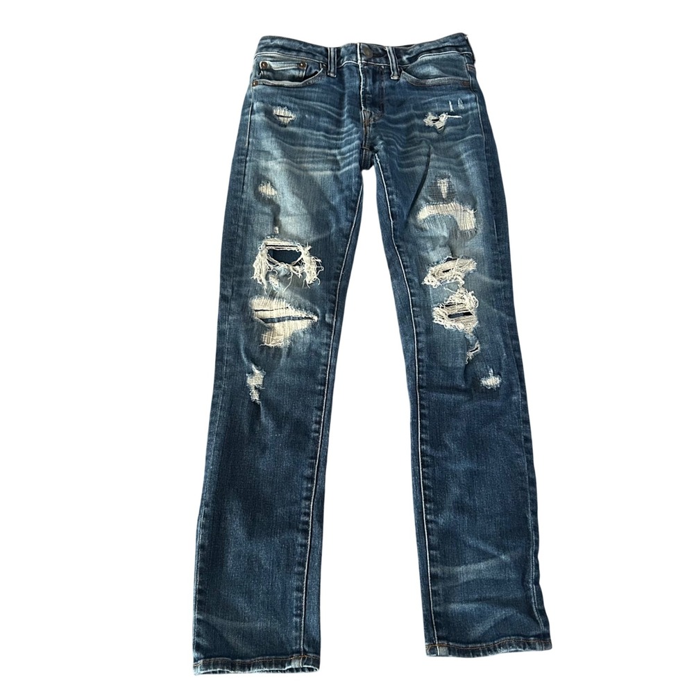 American Eagle Distressed‎ Skinny Jeans Mens Size 28 X 30 Blue Denim Ripped